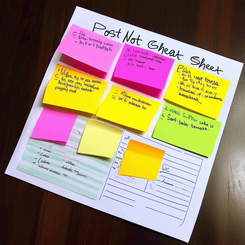 Post it note cheat sheet